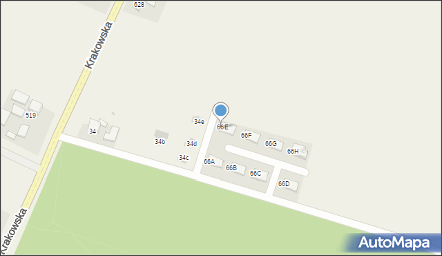 Zalesie, Zalesie, 66E, mapa Zalesie