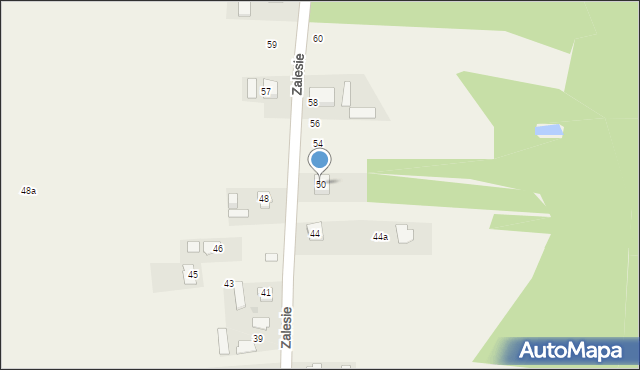 Zalesie, Zalesie, 50, mapa Zalesie