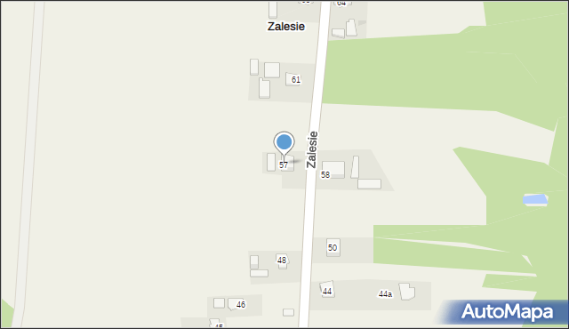 Zalesie, Zalesie, 57, mapa Zalesie