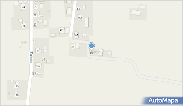 Zalesie, Zalesie, 69, mapa Zalesie