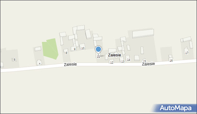 Zalesie, Zalesie, 11, mapa Zalesie