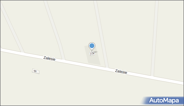 Zalesie, Zalesie, 12a, mapa Zalesie