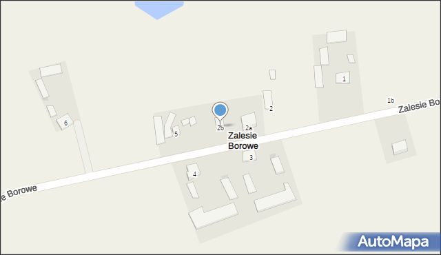 Zalesie Borowe, Zalesie Borowe, 2b, mapa Zalesie Borowe