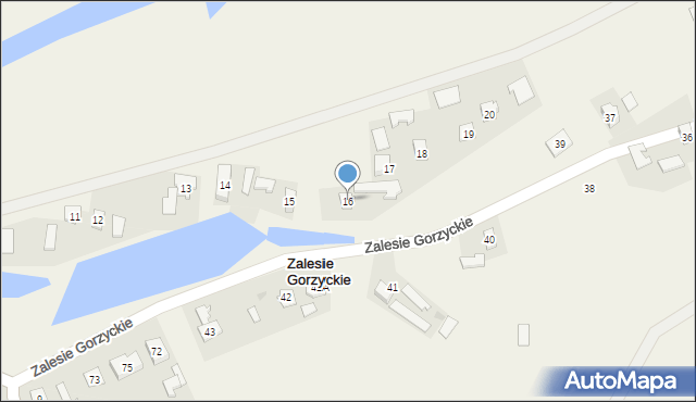 Zalesie Gorzyckie, Zalesie Gorzyckie, 16, mapa Zalesie Gorzyckie