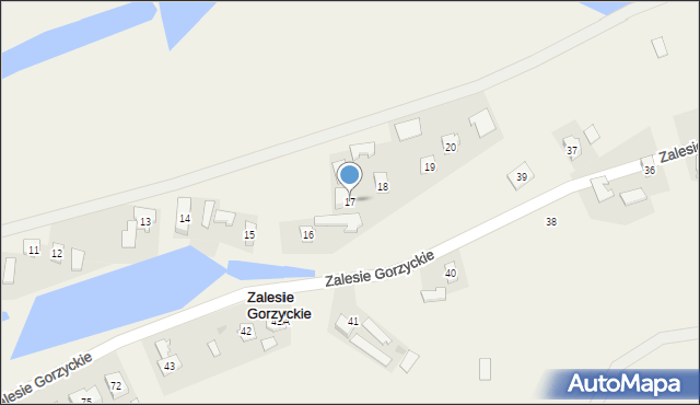 Zalesie Gorzyckie, Zalesie Gorzyckie, 17, mapa Zalesie Gorzyckie