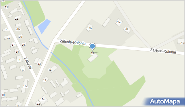 Zalesie-Kolonia, Zalesie-Kolonia, 28, mapa Zalesie-Kolonia