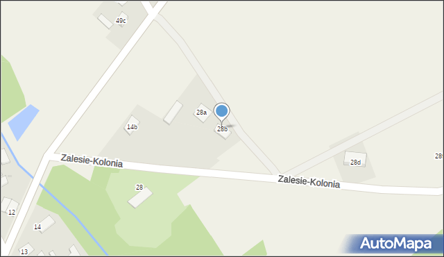 Zalesie-Kolonia, Zalesie-Kolonia, 28b, mapa Zalesie-Kolonia