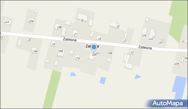 Zalesna, Zalesna, 16A, mapa Zalesna