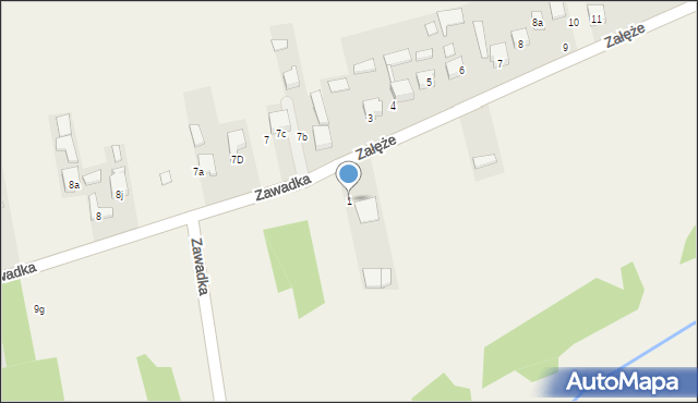 Załęże, Załęże, 1, mapa Załęże