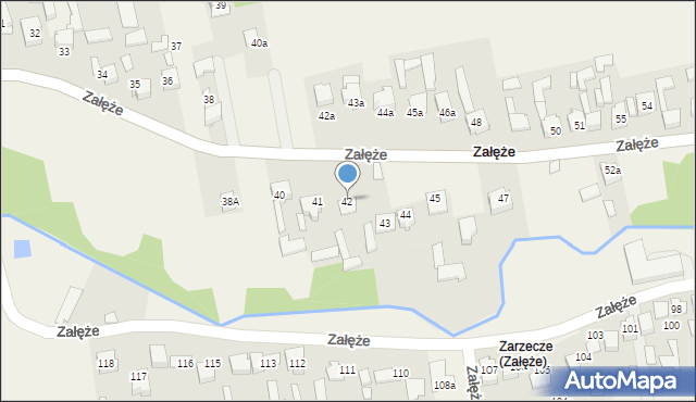 Załęże, Załęże, 42, mapa Załęże