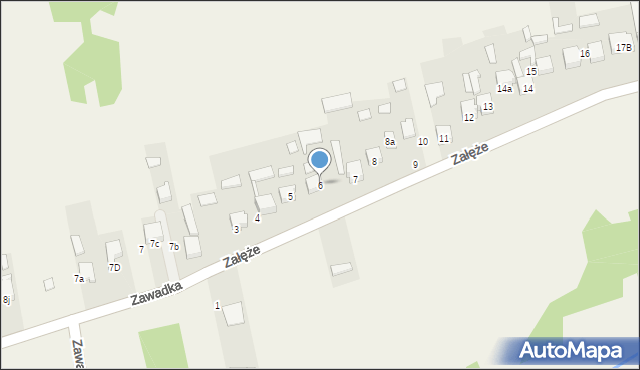 Załęże, Załęże, 6, mapa Załęże