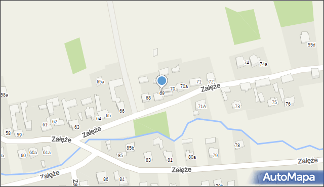 Załęże, Załęże, 69, mapa Załęże