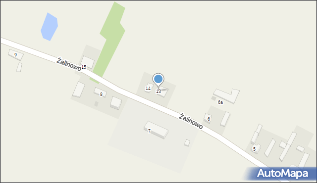 Żalinowo, Żalinowo, 13, mapa Żalinowo