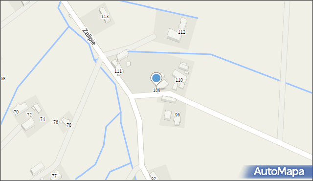 Zalipie, Zalipie, 109, mapa Zalipie