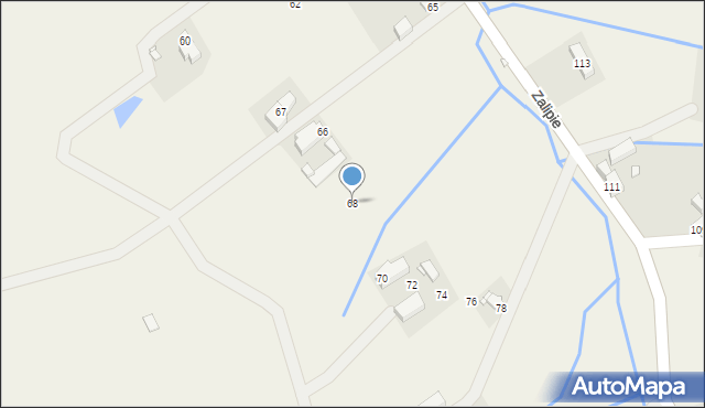 Zalipie, Zalipie, 68, mapa Zalipie