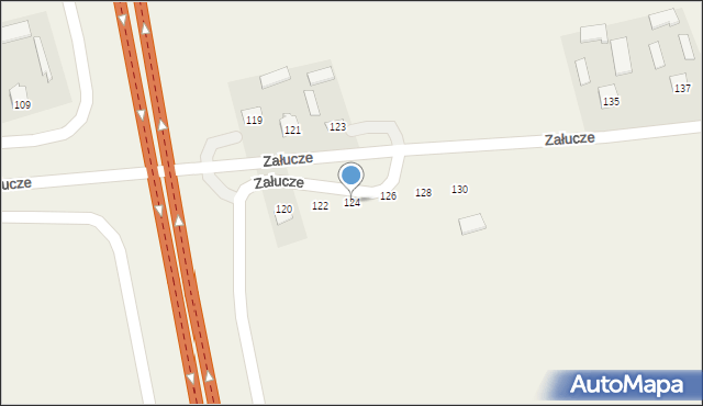 Załucze, Załucze, 124, mapa Załucze