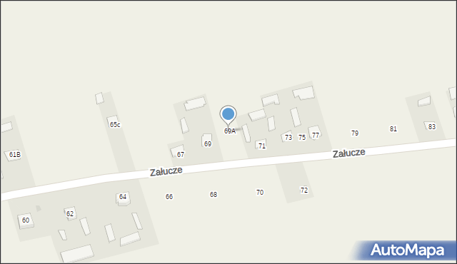 Załucze, Załucze, 69A, mapa Załucze