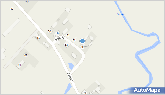 Załuki, Załuki, 48, mapa Załuki