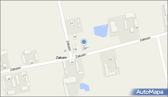 Załusin, Załusin, 13b, mapa Załusin