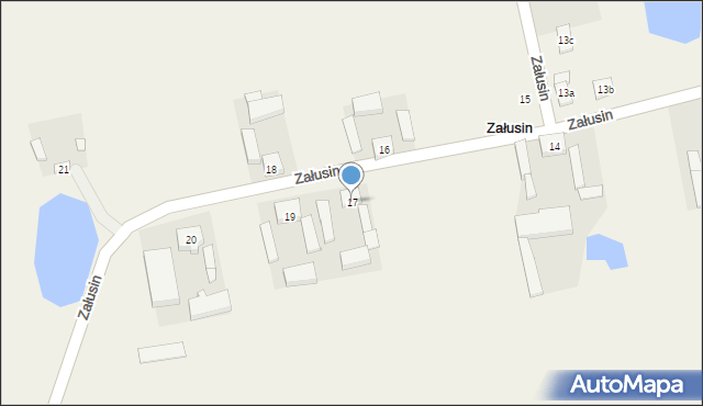 Załusin, Załusin, 17, mapa Załusin