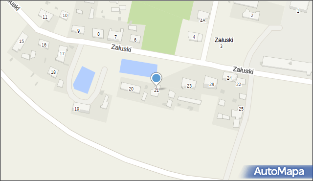 Załuski, Załuski, 21, mapa Załuski