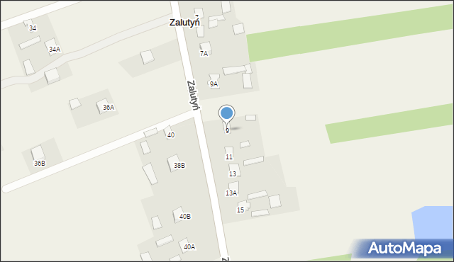 Zalutyń, Zalutyń, 9, mapa Zalutyń