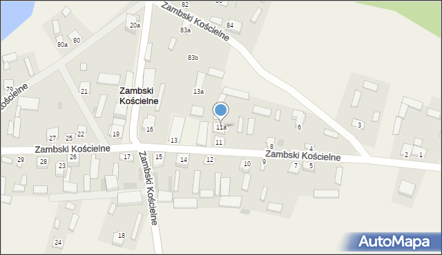 Zambski Kościelne, Zambski Kościelne, 11a, mapa Zambski Kościelne