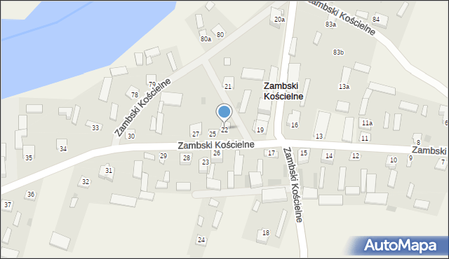 Zambski Kościelne, Zambski Kościelne, 22, mapa Zambski Kościelne