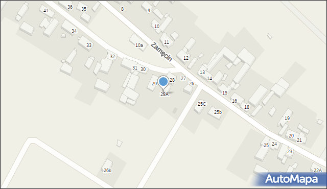 Zamęcin, Zamęcin, 28A, mapa Zamęcin