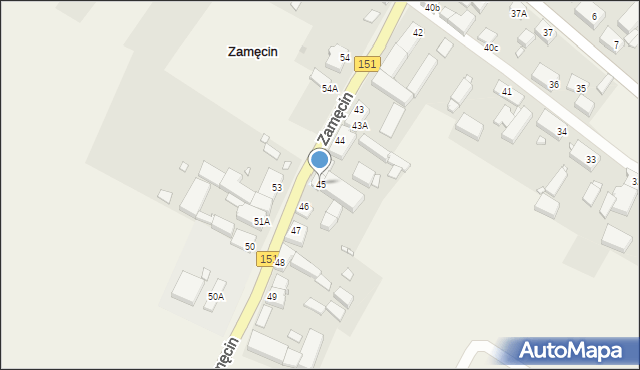 Zamęcin, Zamęcin, 45, mapa Zamęcin