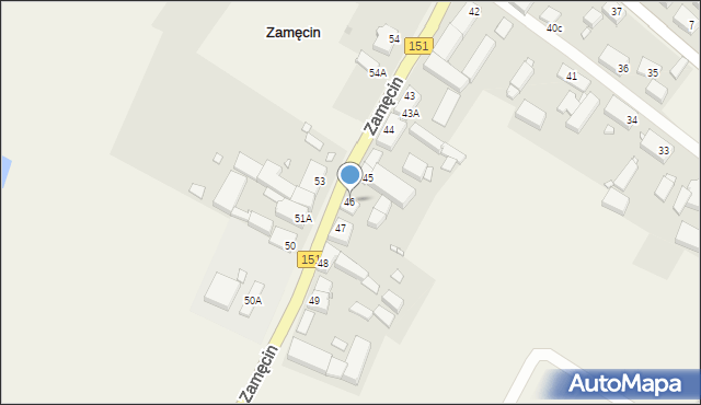 Zamęcin, Zamęcin, 46, mapa Zamęcin