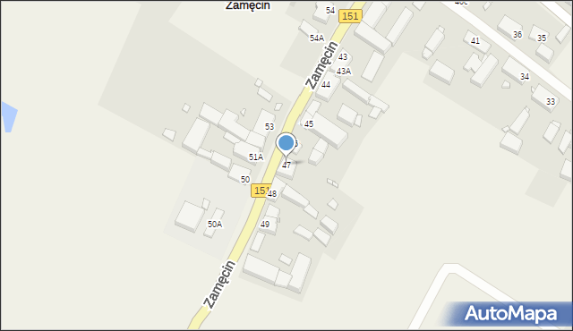 Zamęcin, Zamęcin, 47, mapa Zamęcin