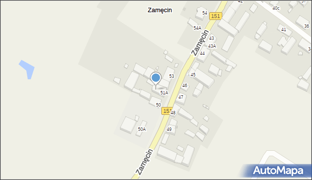 Zamęcin, Zamęcin, 51B, mapa Zamęcin