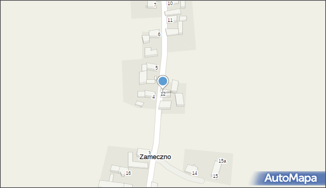 Zameczno, Zameczno, 12, mapa Zameczno