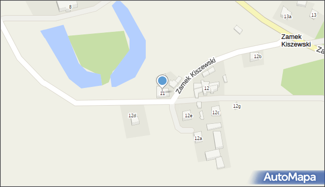 Zamek Kiszewski, Zamek Kiszewski, 11, mapa Zamek Kiszewski
