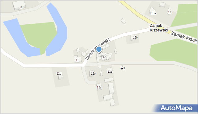 Zamek Kiszewski, Zamek Kiszewski, 12/1, mapa Zamek Kiszewski