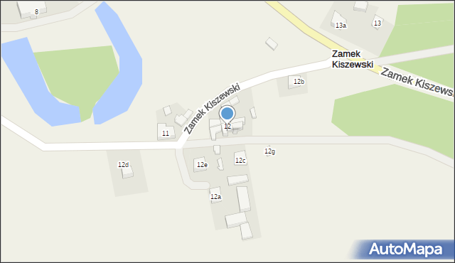 Zamek Kiszewski, Zamek Kiszewski, 12/5, mapa Zamek Kiszewski