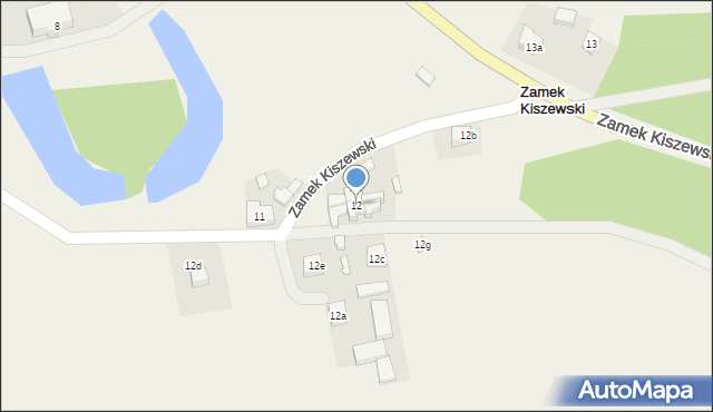 Zamek Kiszewski, Zamek Kiszewski, 12, mapa Zamek Kiszewski