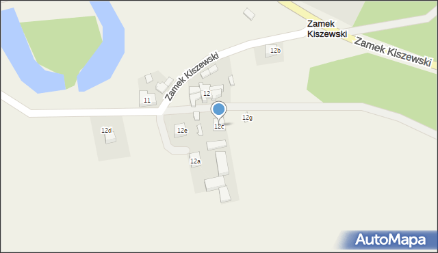 Zamek Kiszewski, Zamek Kiszewski, 12c, mapa Zamek Kiszewski