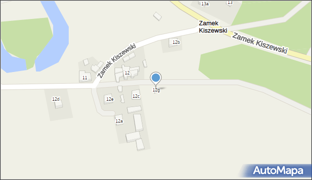 Zamek Kiszewski, Zamek Kiszewski, 12g, mapa Zamek Kiszewski