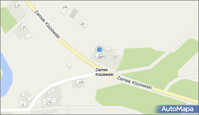 Zamek Kiszewski, Zamek Kiszewski, 13a, mapa Zamek Kiszewski