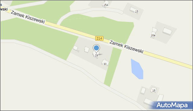 Zamek Kiszewski, Zamek Kiszewski, 14, mapa Zamek Kiszewski