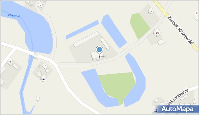 Zamek Kiszewski, Zamek Kiszewski, 8, mapa Zamek Kiszewski