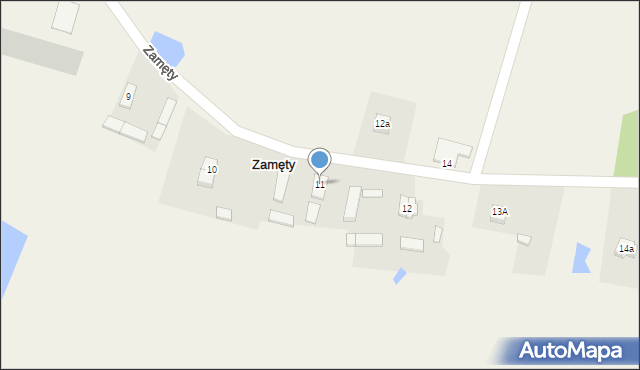 Zamęty, Zamęty, 11, mapa Zamęty