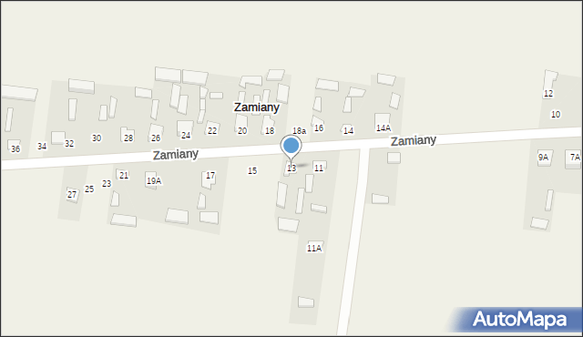 Zamiany, Zamiany, 13, mapa Zamiany