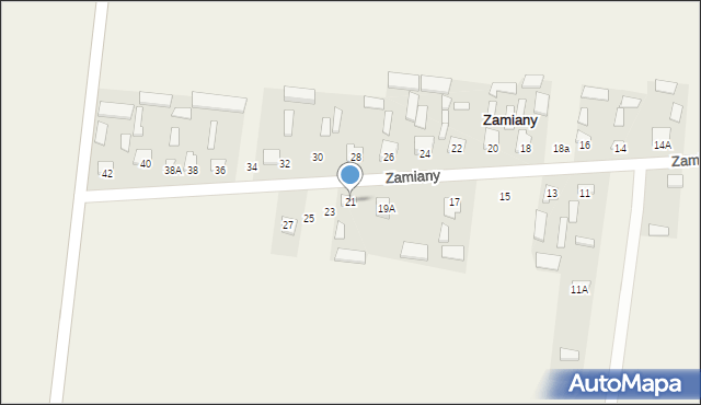 Zamiany, Zamiany, 21, mapa Zamiany