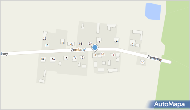 Zamiany, Zamiany, 3, mapa Zamiany