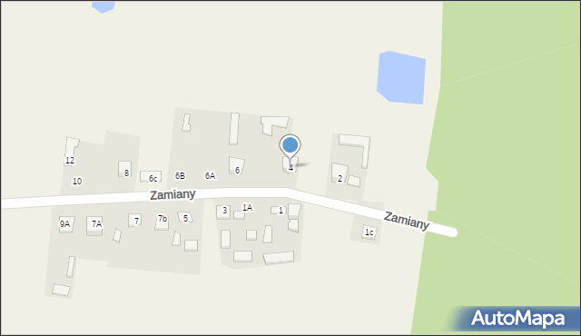 Zamiany, Zamiany, 4, mapa Zamiany