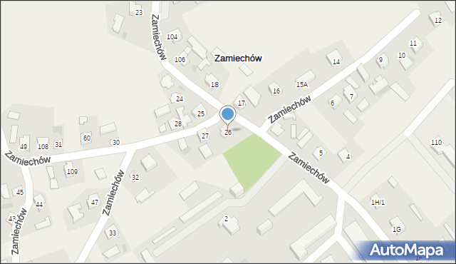 Zamiechów, Zamiechów, 26, mapa Zamiechów