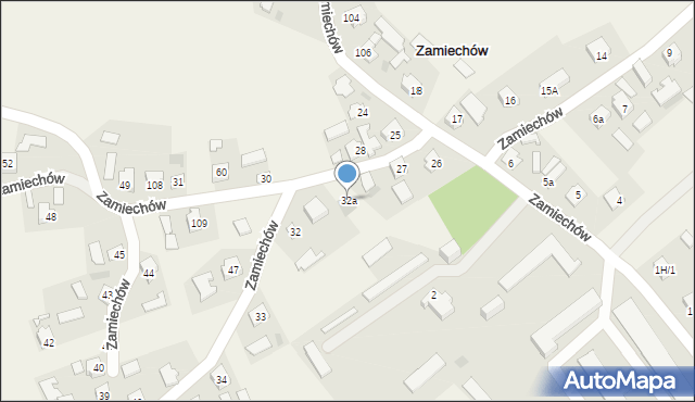 Zamiechów, Zamiechów, 32a, mapa Zamiechów